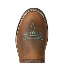 Ariat Women's Distressed Brown Delilah Round Toe Boot -Western cowboy 10021457 toe