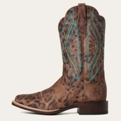 Ariat Women's Primetime Leopard Square Toe Western Boots -Western cowboy 10035935 side warm