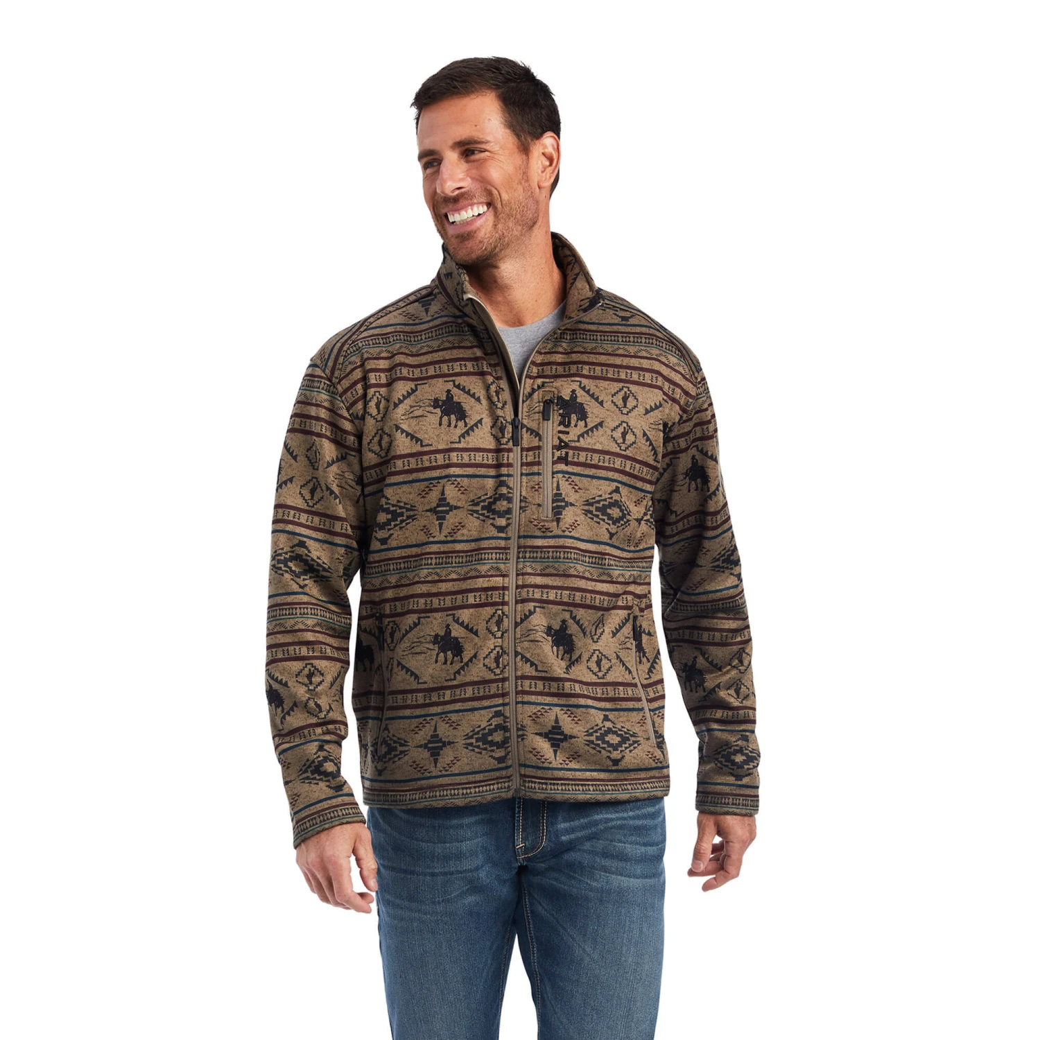Ariat Brown Southwest Zip Sweater 1 Ariat Brown Southwest Zip Sweater