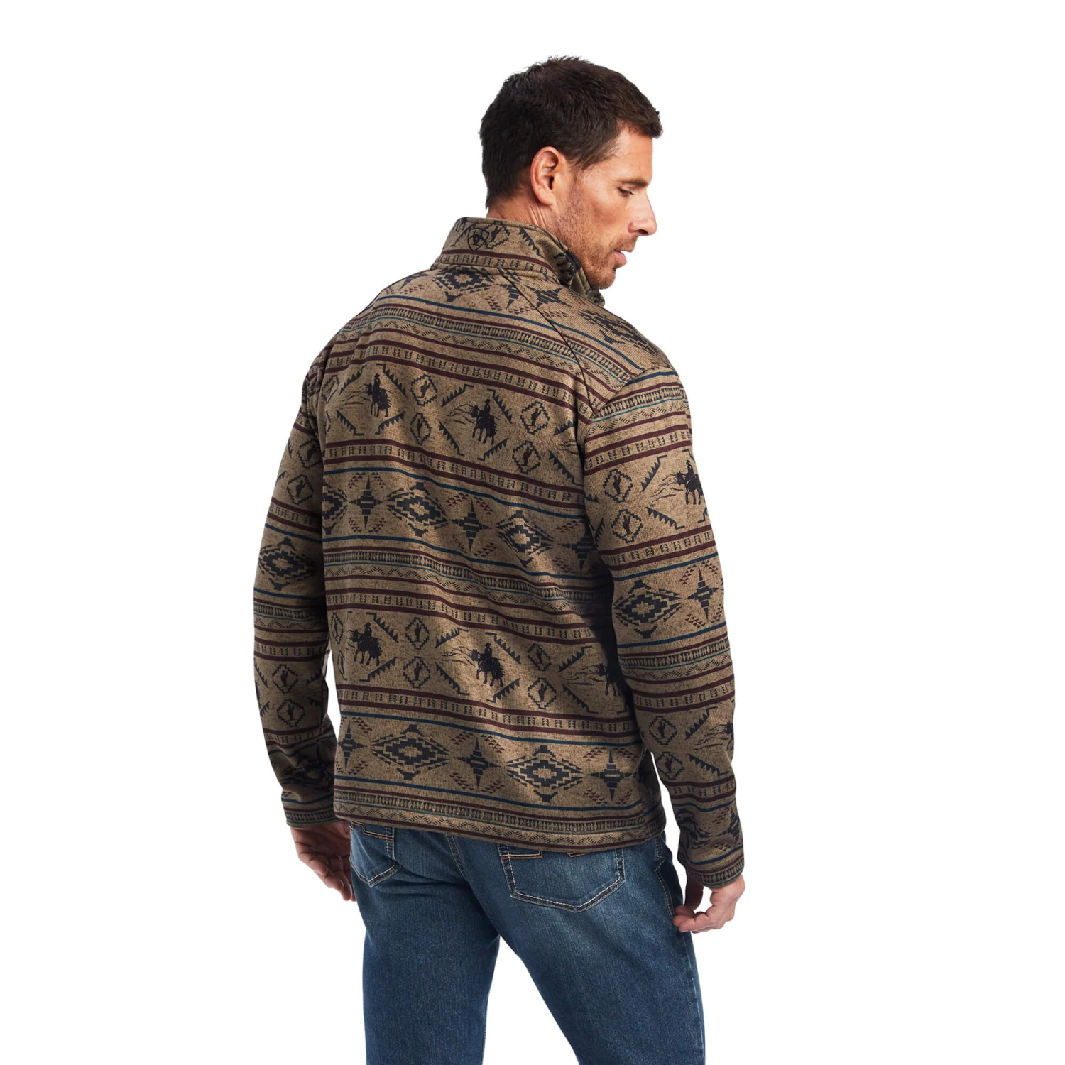 Ariat Brown Southwest Zip Sweater 2 Ariat Brown Southwest Zip Sweater - Image 2