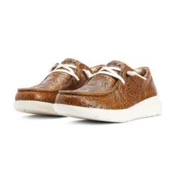 Ariat Women's Brown Floral Embossed Hilo -Western cowboy 10042508 pair