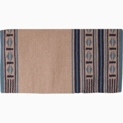 Mustang Blue And Cream New Zealand Wool Blanket
