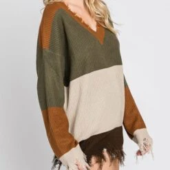 Olive Color Block Sweater -Western cowboy 15385976 8627eb0d aa19 491e b674 5be3667c56a7