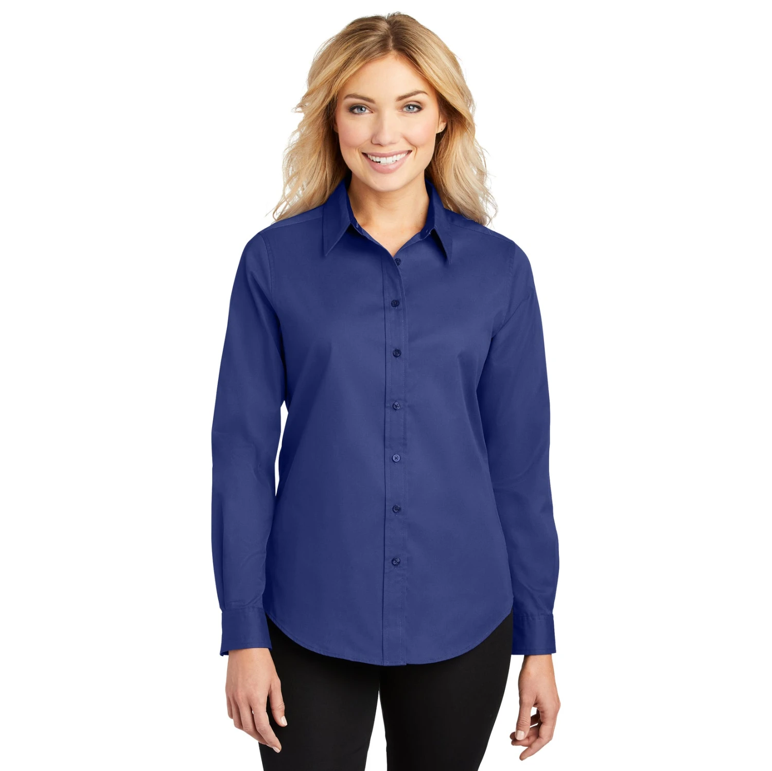 Women's Mediterranean Blue Long Sleeve Shirt 1 Women's Mediterranean Blue Long Sleeve Shirt