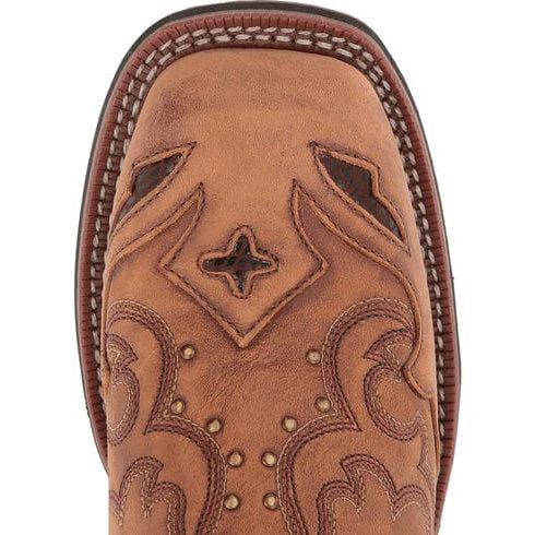 Dan Post Women's Tan Inlay Spellbound Square Toe Boot 2 Dan Post Women's Tan Inlay Spellbound Square Toe Boot - Image 2