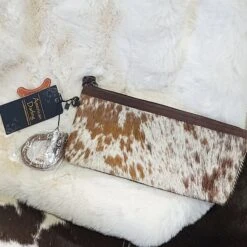 American Darling Brown/White Cowhide Clutch -Western cowboy 20210823 115609copy