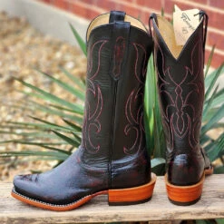 Ladies Fenoglio Black Cherry Smooth Ostrich -Western cowboy 20230323 134508