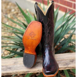 Ladies Fenoglio Black Cherry Smooth Ostrich -Western cowboy 20230323 134539