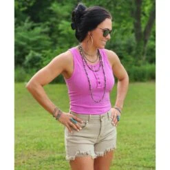 Sand Medium Rise Distressed Shorts -Western cowboy 20230510 100151