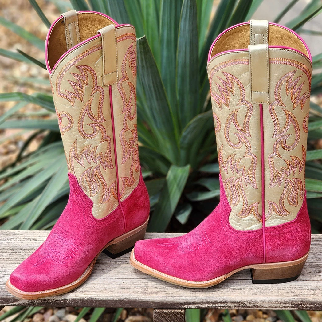 Macie Bean Hot Pink Square Toe Boots 2 Macie Bean Hot Pink Square Toe Boots - Image 2