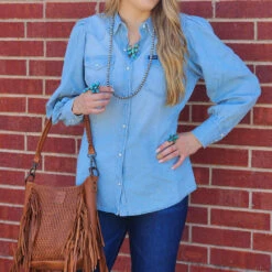 Wrangler Denim Peral Snap Poet L/S -Western cowboy 20230615 115444