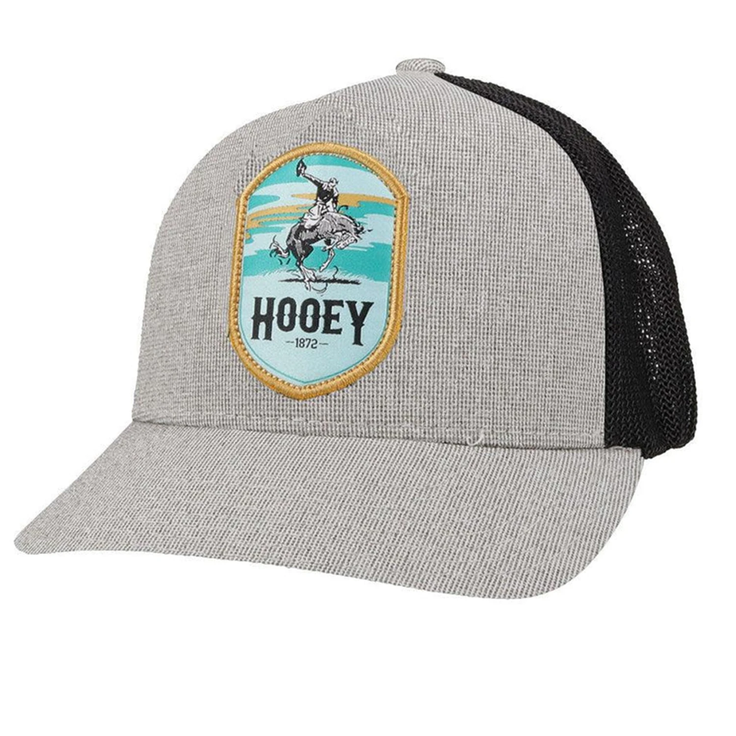 Hooey Grey Woven Front Cap-Turq Cheyenne Patch 1 Hooey Grey Woven Front Cap-Turq Cheyenne Patch