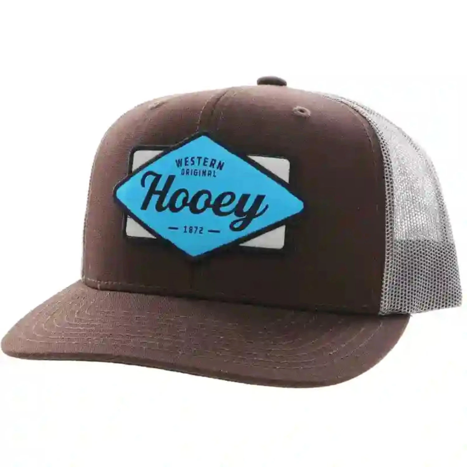 Hooey Mid Profile Brown/Grey Cap-Blue Hooey Patch 1 Hooey Mid Profile Brown/Grey Cap-Blue Hooey Patch