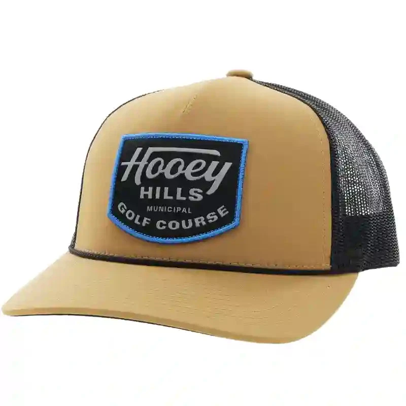 Hooey High Profile Work Tan/Black Cap-Hooey Golf Patch 1 Hooey High Profile Work Tan/Black Cap-Hooey Golf Patch
