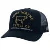 Hooey High Profile Black Cap- John Wayne Cattle Co. Logo