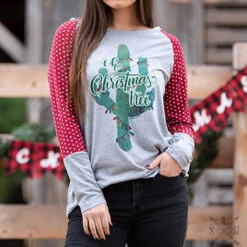 Southern Grace Grey Oh Christmas Tree Tee