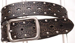 Women's Black Embossed Belt