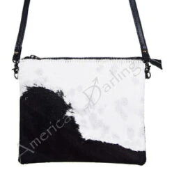 American Darling Black And White Hide Crossbody