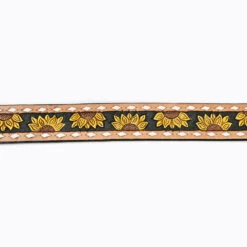 American Darling Tooled Sunflower Belt -Western cowboy ADBLF102D
