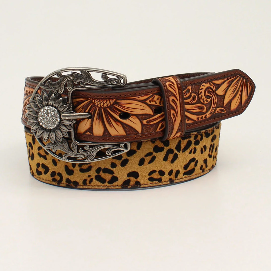 Leopard Sunflower Tooled Belt 1 Leopard Sunflower Tooled Belt
