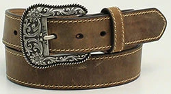 Ariat Women's Brown Heavy Stitched Edge Belt 1 Ariat Women's Brown Heavy Stitched Edge Belt