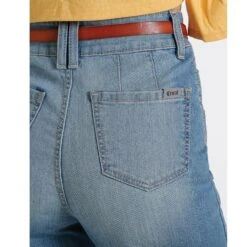 Cruel Girl Light Stone Wash Wide Leg Jean -Western cowboy CB19154001 4