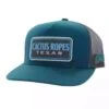 Hooey High Profile Teal And Grey Cap - Cactus Ropes Patch
