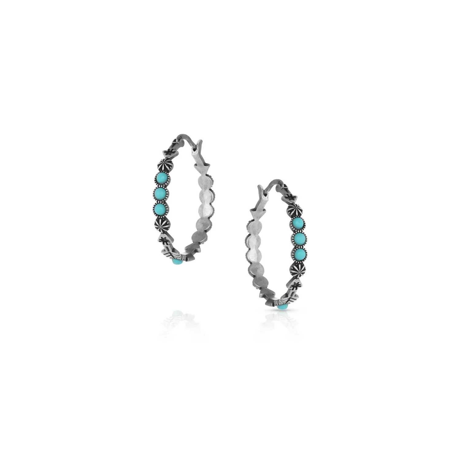 Montana Silversmiths Round N Round Turquoise Hoop Earring 1 Montana Silversmiths Round N Round Turquoise Hoop Earring