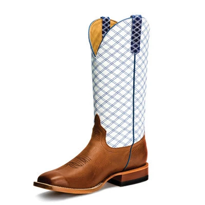 Anderson Bean Brass White Blue Checker Boots 1 Anderson Bean Brass White Blue Checker Boots