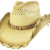 Natural/Tea Stained Straw With Horseshoe Accented Hatband