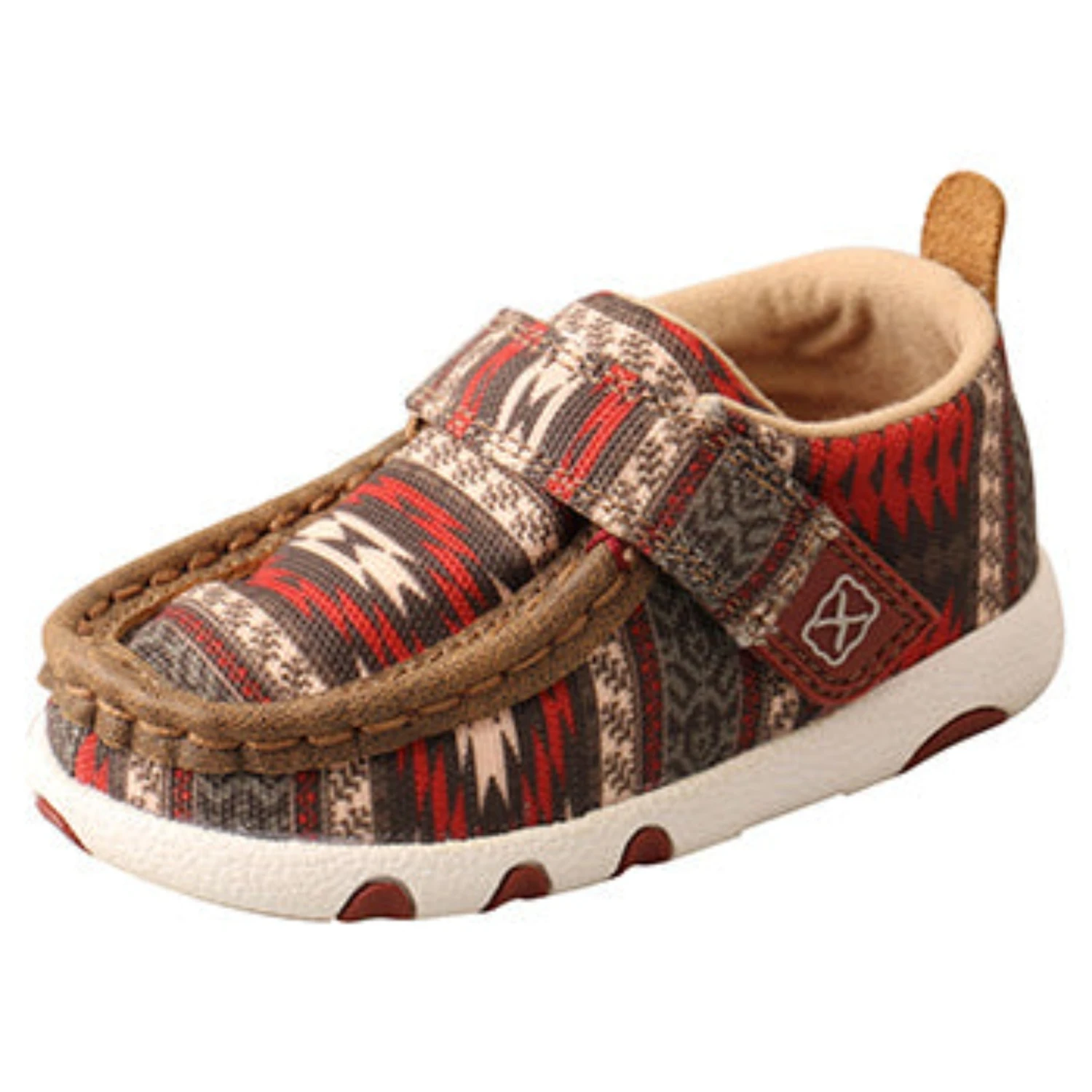 Twisted X Red And Brown Aztec Infant Moccasins 1 Twisted X Red And Brown Aztec Infant Moccasins