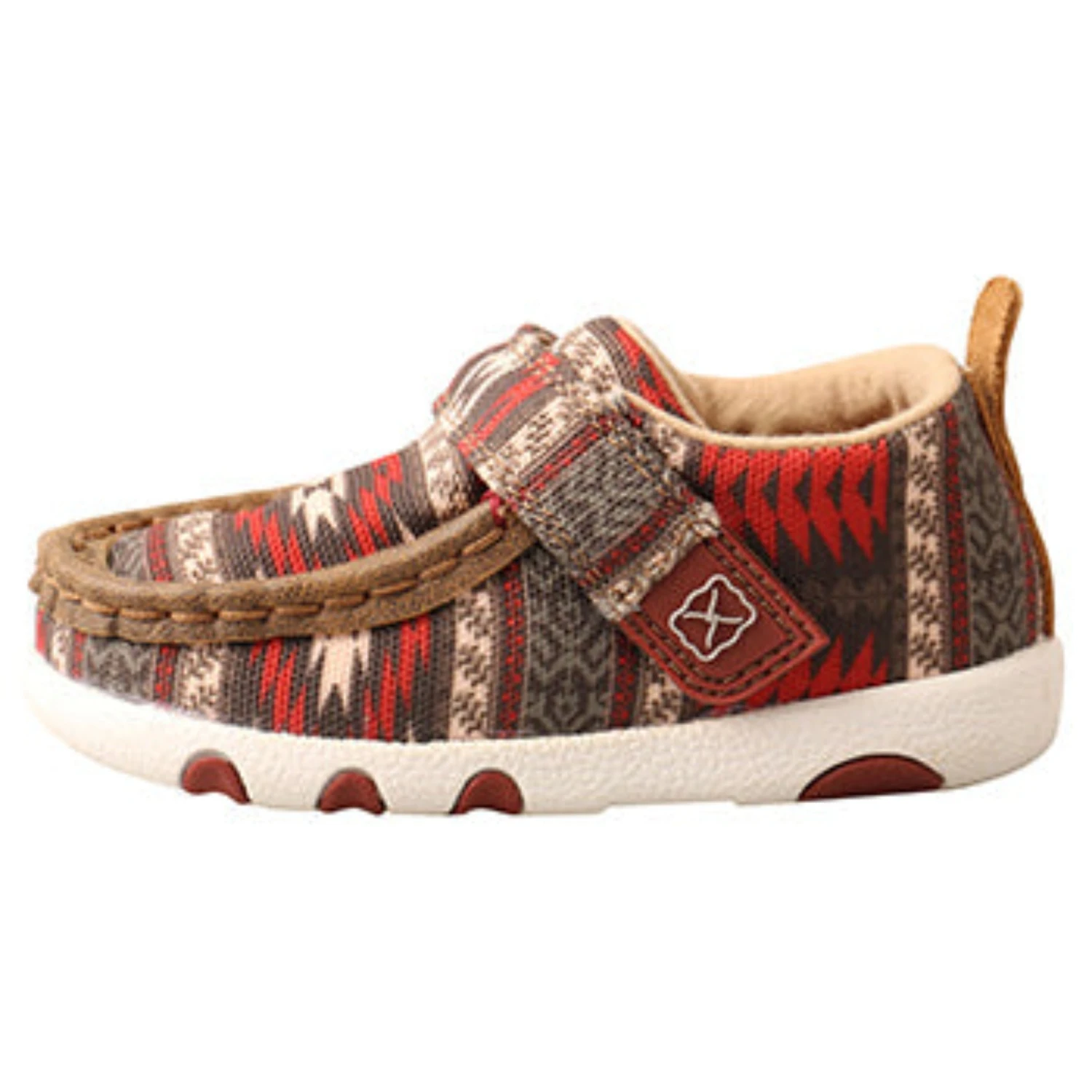 Twisted X Red And Brown Aztec Infant Moccasins 2 Twisted X Red And Brown Aztec Infant Moccasins - Image 2