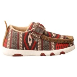 Twisted X Red And Brown Aztec Infant Moccasins 8 Twisted X Red And Brown Aztec Infant Moccasins -Western cowboy IHYC001 4