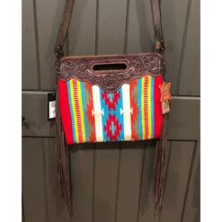 American Darling Aztec Blanket Purse W/ Fringe