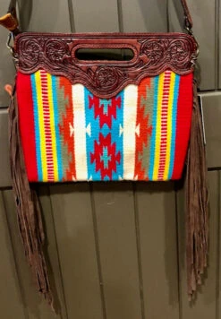 American Darling Aztec Blanket Purse W/ Fringe -Western cowboy IMG 0563