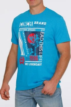 Cinch Blue Short Sleeve T Shirt 2 Cinch Blue Short Sleeve T Shirt - Image 2
