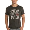 Rock & Roll P.O.W. Black Crew Neck Tee With Vintage Graphic By Dale Brisby