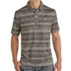 Panhandle Slim Men's Black Aztec Short Sleeve Polo