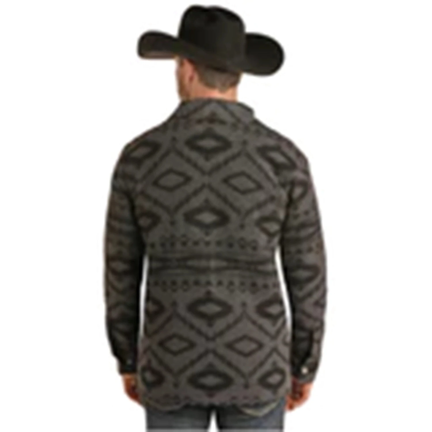 Powder River Men's Aztec Wool Coat-Charcoal/Black 2 Powder River Men's Aztec Wool Coat-Charcoal/Black - Image 2
