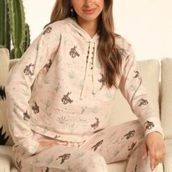 Peach Desert And Horse Hoodie