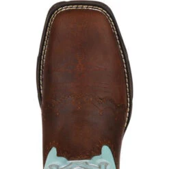 Durango Women's Brown And Powder Blue Square Toe -Western cowboy RD3471 6 LARGE 50bc3ea5 50a9 4494 895b cd22209ae2d1