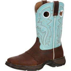 Durango Women's Brown And Powder Blue Square Toe