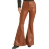Rock & Roll Brown Pleather Bell Bottom Pants