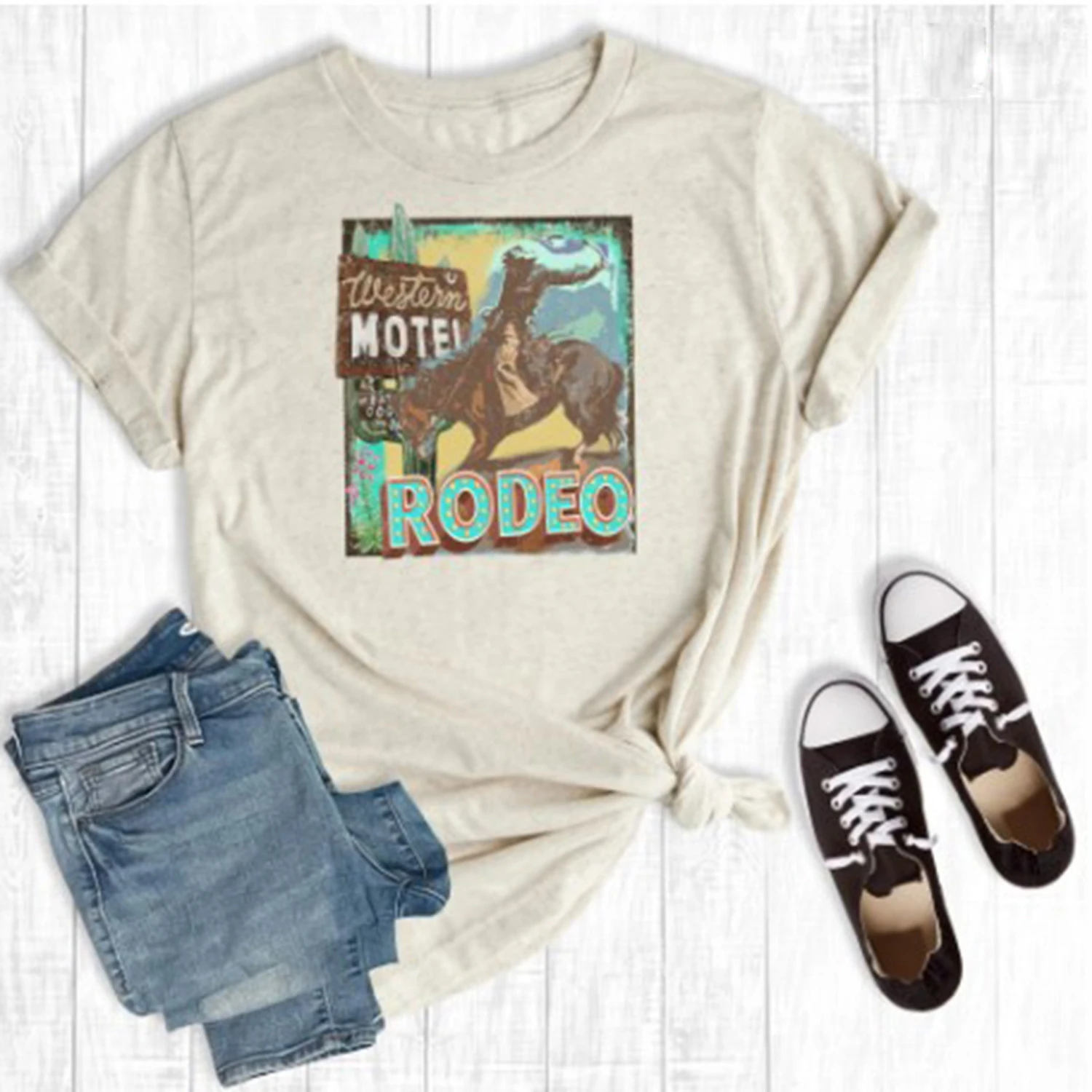 Vintage Rodeo Bronc Motel Tee 1 Vintage Rodeo Bronc Motel Tee