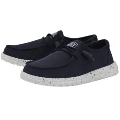 Heydude Hey Dude Women's Wendy Slub Canvas Navy Shoes