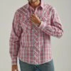 Wrangler Blue And Red Plaid Long Sleeve Shirt
