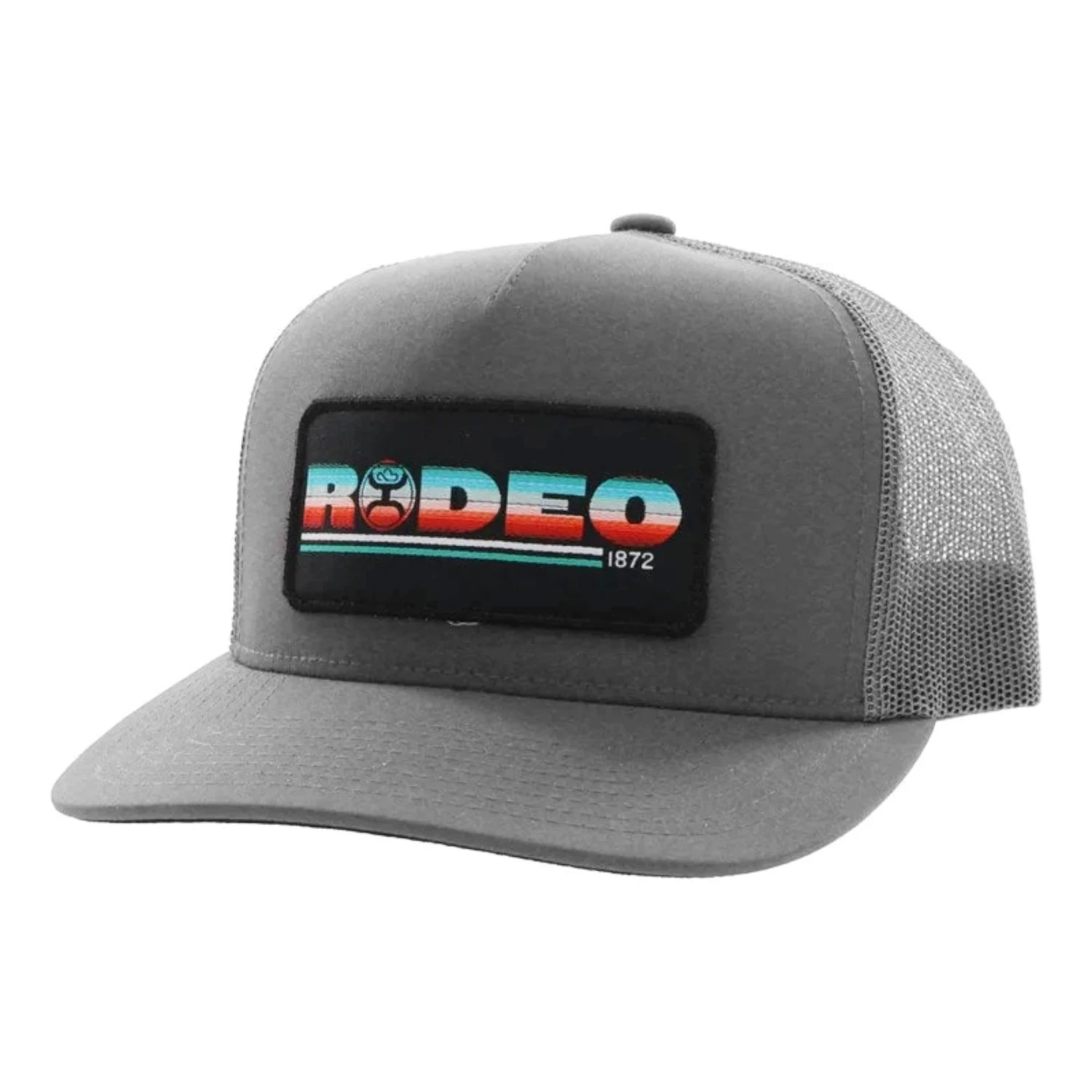 Hooey Mid Profile Grey Cap-Serape Rodeo Patch 1 Hooey Mid Profile Grey Cap-Serape Rodeo Patch
