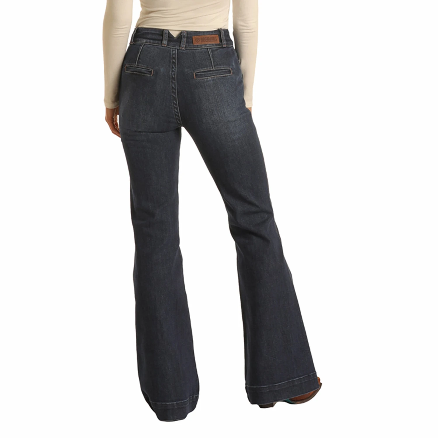 Rock & Roll Cowgirl Jr. Fit High Rise Dark Wash Trouser 2 Rock & Roll Cowgirl Jr. Fit High Rise Dark Wash Trouser - Image 2