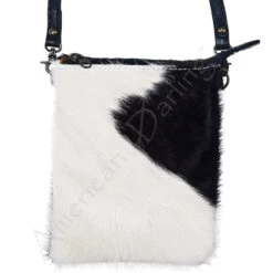 American Darling Black And White Hide Messenger Bag