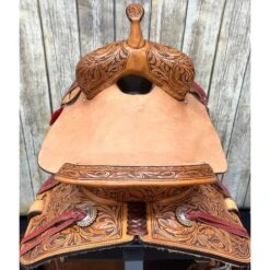 Paul Taylor 15 Inch Floral Barrel Saddle -Western cowboy barrelback 8fd2d7cc f0c1 4420 88b5 d863c69fd1da
